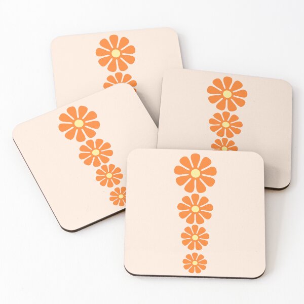 Item preview, 60's, 70's Retro Large Flowers in Orange and Cream Yellow Centers designed and sold by MellowCat.