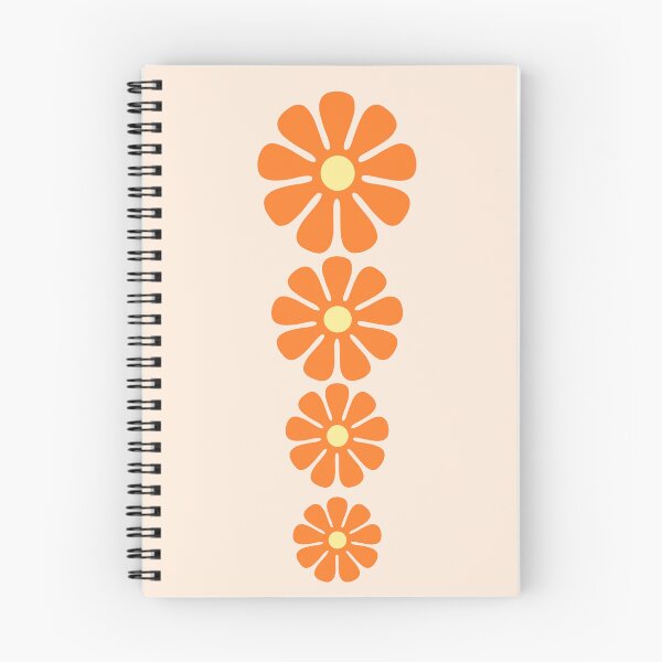 Item preview, 60's, 70's Retro Large Flowers in Orange and Cream Yellow Centers designed and sold by MellowCat.