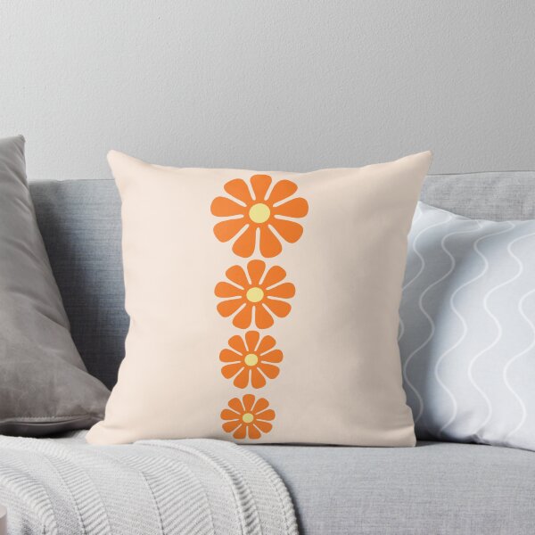 Item preview, 60's, 70's Retro Large Flowers in Orange and Cream Yellow Centers designed and sold by MellowCat.