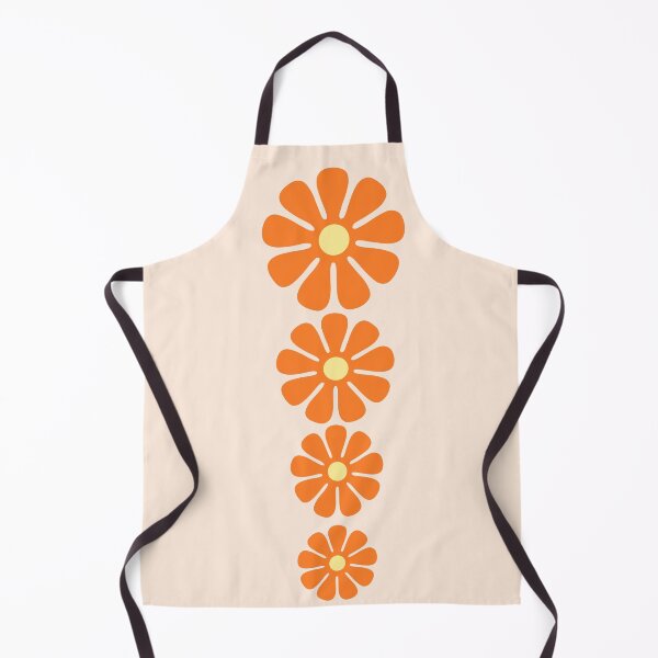 Item preview, 60's, 70's Retro Large Flowers in Orange and Cream Yellow Centers designed and sold by MellowCat.