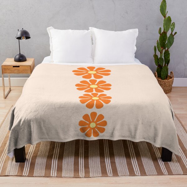 Item preview, 60's, 70's Retro Large Flowers in Orange and Cream Yellow Centers designed and sold by MellowCat.