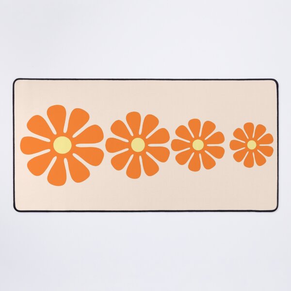Item preview, 60's, 70's Retro Large Flowers in Orange and Cream Yellow Centers designed and sold by MellowCat.
