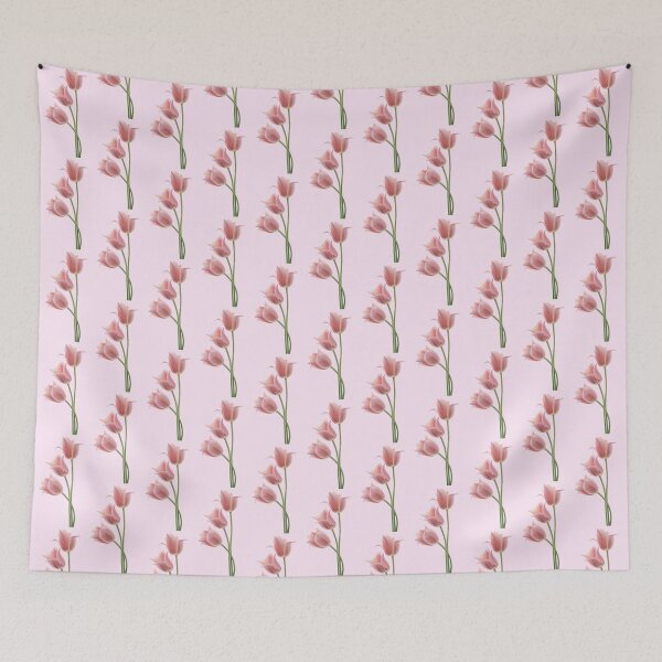 Item preview, pink tulips on stem flower sticker  designed and sold by inainart.
