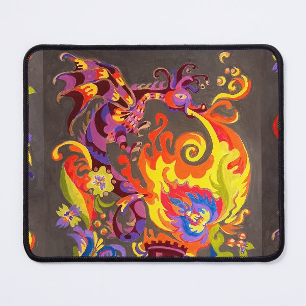 Item preview, Fire-breathing dragon , french, Modern folk flowers pattern in ukrainian style, samchykivka style designed and sold by Mevissart.