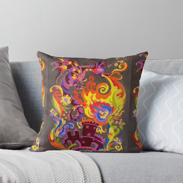 Item preview, Fire-breathing dragon , french, Modern folk flowers pattern in ukrainian style, samchykivka style designed and sold by Mevissart.