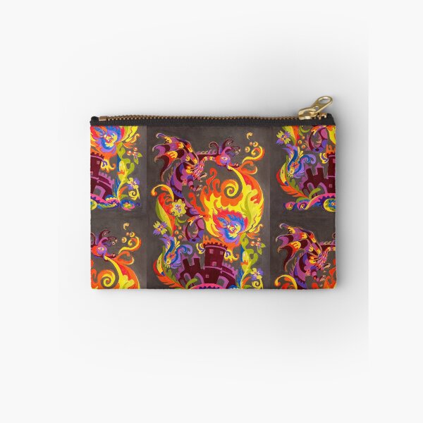 Item preview, Fire-breathing dragon , french, Modern folk flowers pattern in ukrainian style, samchykivka style designed and sold by Mevissart.
