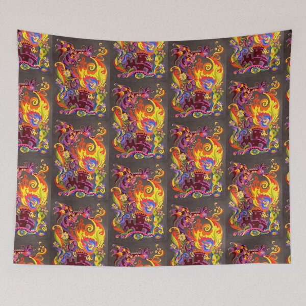 Item preview, Fire-breathing dragon , french, Modern folk flowers pattern in ukrainian style, samchykivka style designed and sold by Mevissart.