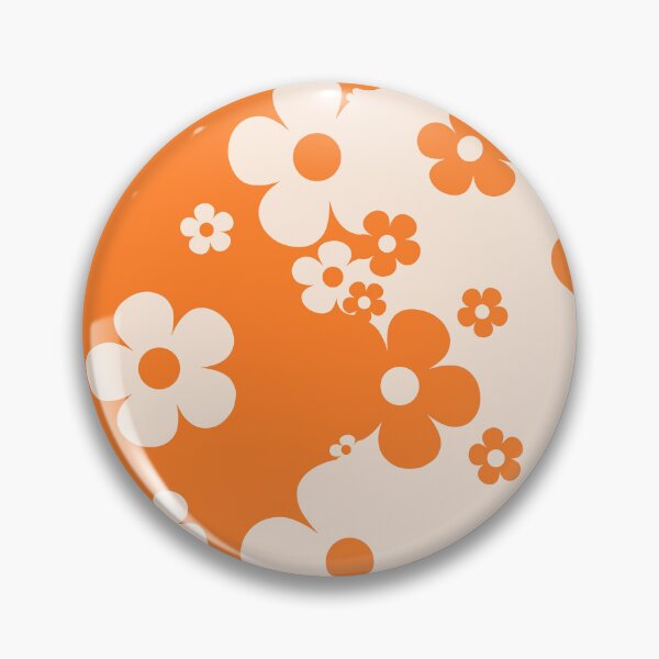 Item preview, 60's Retro Pop Small Flowers in Orange and Cream designed and sold by MellowCat.