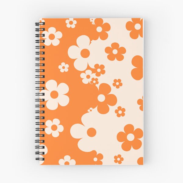 Item preview, 60's Retro Pop Small Flowers in Orange and Cream designed and sold by MellowCat.