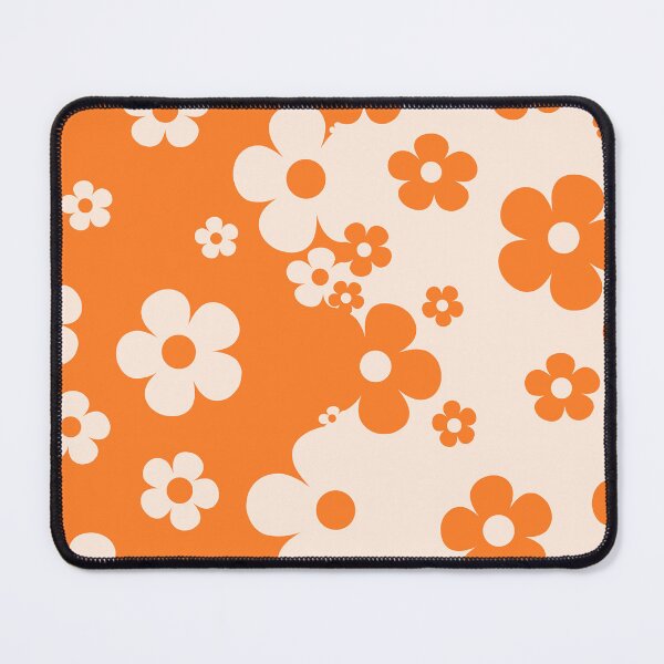 Item preview, 60's Retro Pop Small Flowers in Orange and Cream designed and sold by MellowCat.