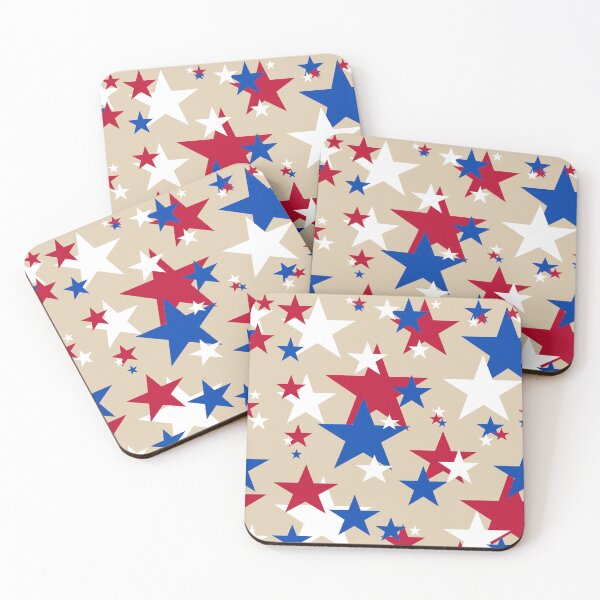 Item preview, Red, White and Blue Stars - Beige Background designed and sold by MellowCat.