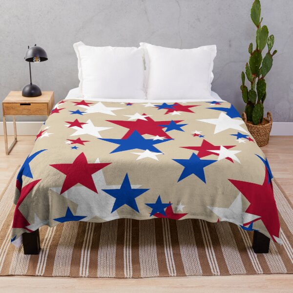 Item preview, Red, White and Blue Stars - Beige Background designed and sold by MellowCat.