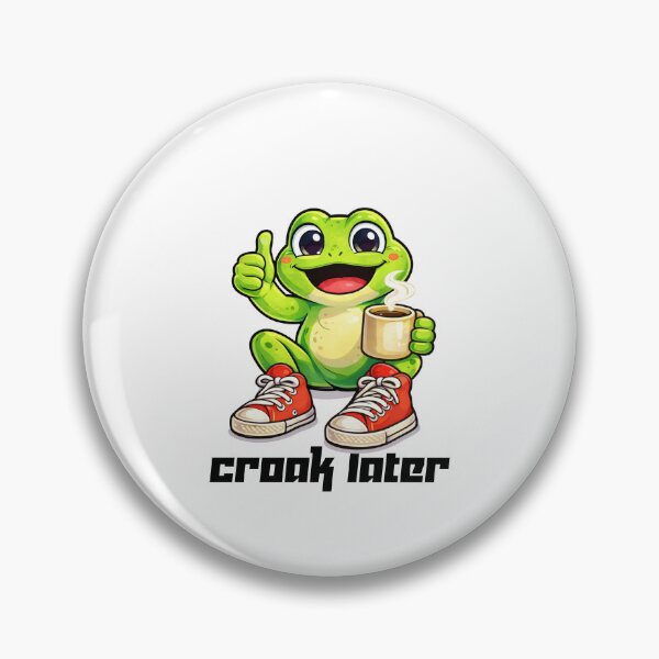 Item preview, Coffee First, Croak Later frog illustration sticker1 designed and sold by It's Bro Brand ★ ★ ★ ★ ★.