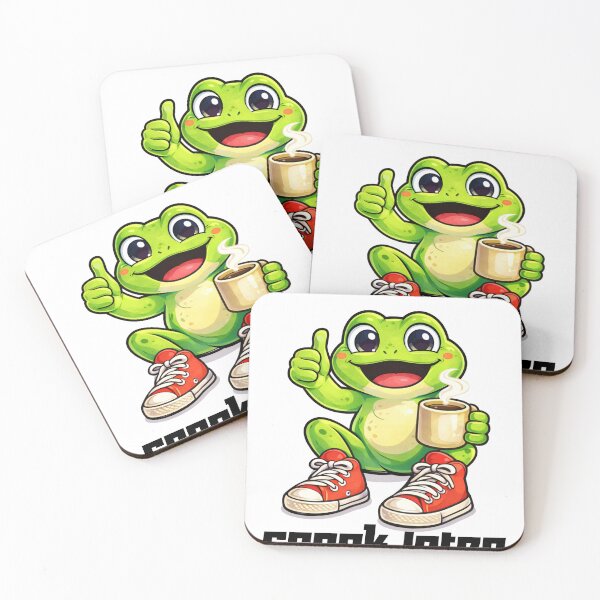 Item preview, Coffee First, Croak Later frog illustration sticker1 designed and sold by It's Bro Brand ★ ★ ★ ★ ★.