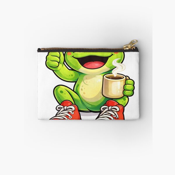 Item preview, Coffee First, Croak Later frog illustration sticker1 designed and sold by It's Bro Brand ★ ★ ★ ★ ★.