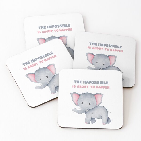 Item preview, The Impossible Is About To Happen - Magical Realism Elephant Art - Whimsical Hope & Miracles Quote designed and sold by Surabhi Jain.