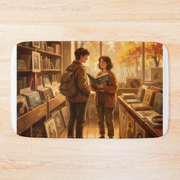 Item preview, Autumn Afternoon in the Record & Book Shop designed and sold by AbstractAuraArt.