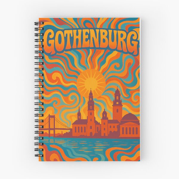 Item preview, Trippy Psychedelic Poster of Gothenburg | Neon Nordic Harbor Dreams | Surreal Scandinavian Cityscape Art designed and sold by PaintedPixels01.