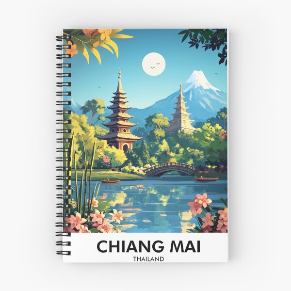 Artikelvorschau, Chiang Mai Thailand Retro Reisedruck entworfen und verkauft von HomeLivingCo.