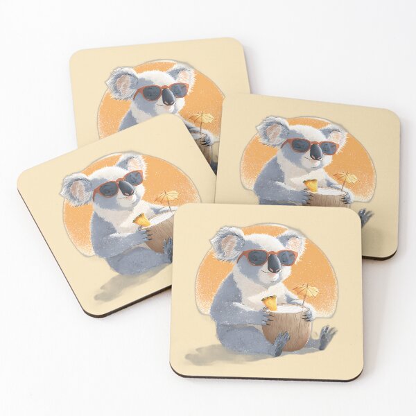 Item preview, Cool Koala with Sunglasses & Piña Colada Coconut – Tropical Summer Vibes designed and sold by Beachy Beasts.