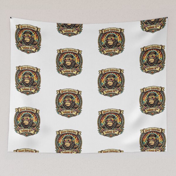 Item preview, What If Gorilla Headphones Retro 70s Disco Mascot  designed and sold by t-patterns.