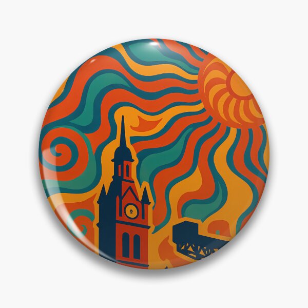 Item preview, Trippy Psychedelic Poster of Glasgow | Neon River Clyde Dreams | Surreal Scottish Cityscape Art designed and sold by PaintedPixels01.