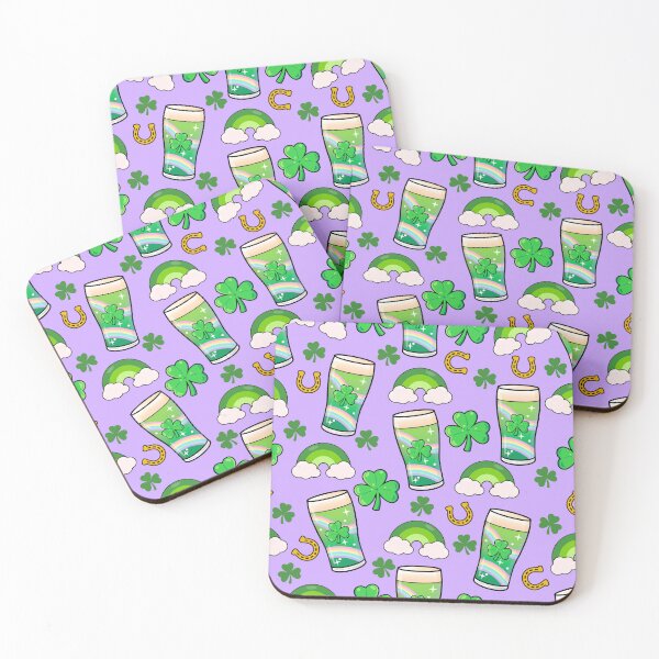 Item preview, St Patrick's Day Seamless Pattern - Rainbows, Shamrocks and Beer designed and sold by GlitterArtySVG.