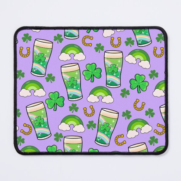 Item preview, St Patrick's Day Seamless Pattern - Rainbows, Shamrocks and Beer designed and sold by GlitterArtySVG.