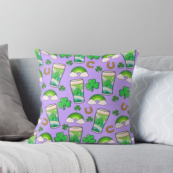 Item preview, St Patrick's Day Seamless Pattern - Rainbows, Shamrocks and Beer designed and sold by GlitterArtySVG.