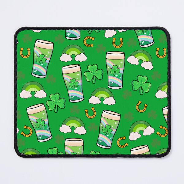 Item preview, St Patrick's Day Seamless Pattern - Rainbows, Shamrocks and Beer designed and sold by GlitterArtySVG.