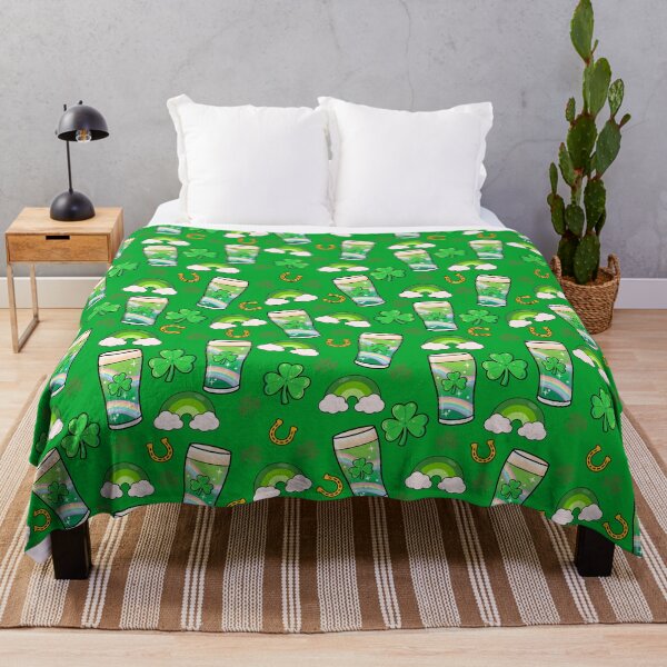 Item preview, St Patrick's Day Seamless Pattern - Rainbows, Shamrocks and Beer designed and sold by GlitterArtySVG.