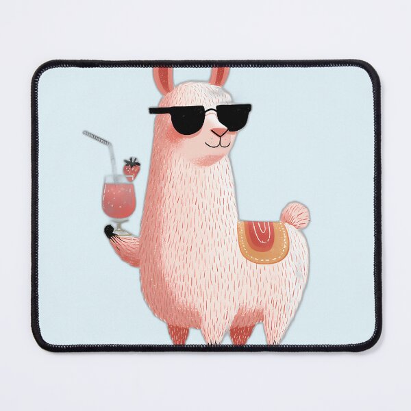 Item preview, Cool Llama with Sunglasses & Strawberry Cocktail – Funny Summer Vibes designed and sold by Beachy Beasts.
