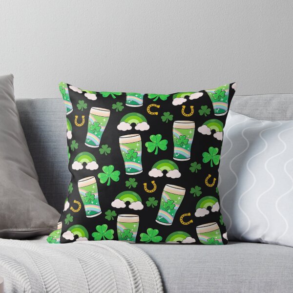Item preview, St Patrick's Day Seamless Pattern - Rainbows, Shamrocks and Beer designed and sold by GlitterArtySVG.