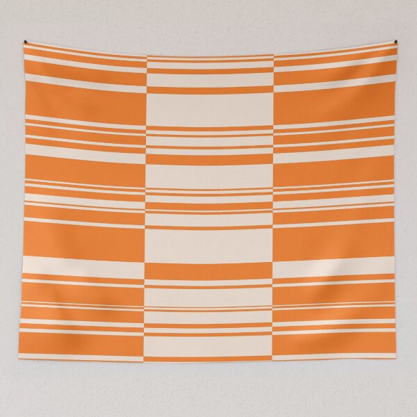 Item preview, Retro Minimal Orange and Cream Stripe 1 designed and sold by MellowCat.