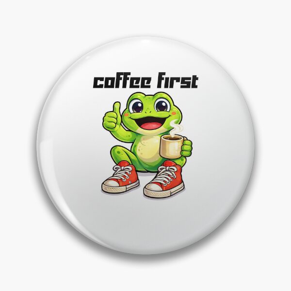 Item preview, Coffee First, Croak Later frog illustration sticker2 designed and sold by It's Bro Brand ★ ★ ★ ★ ★.