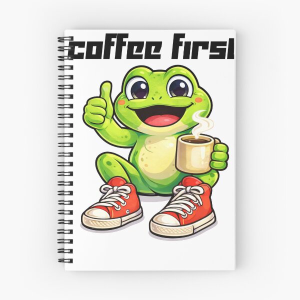 Item preview, Coffee First, Croak Later frog illustration sticker2 designed and sold by It's Bro Brand ★ ★ ★ ★ ★.