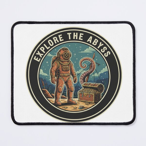 Item preview, Explore The Abyss - Vintage Deep Sea Diver & Treasure Scene designed and sold by Nomadic-Prints.