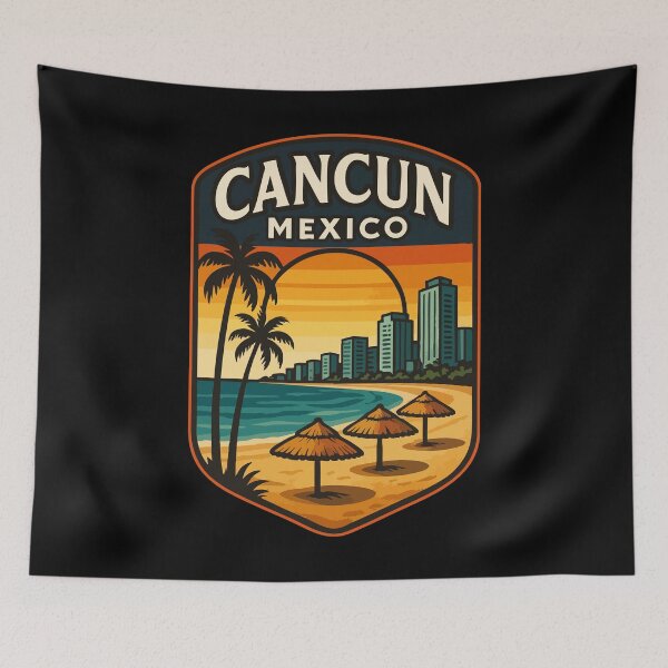Item preview, Cancun Mexico Retro Travel designed and sold by TomFrontierArt.