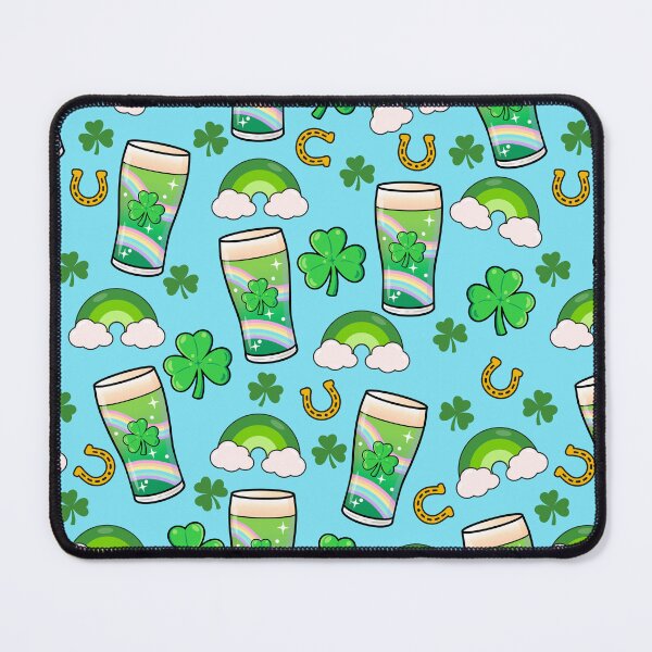 Item preview, St Patrick's Day Seamless Pattern - Rainbows, Shamrocks and Beer designed and sold by GlitterArtySVG.