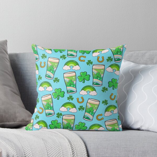 Item preview, St Patrick's Day Seamless Pattern - Rainbows, Shamrocks and Beer designed and sold by GlitterArtySVG.