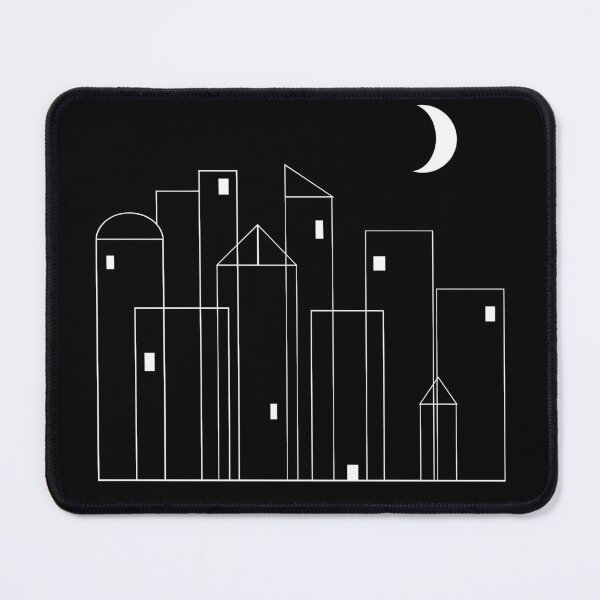 Item preview, NIght Cityscape Abstract in Black and White designed and sold by MellowCat.