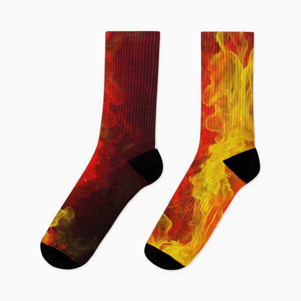 Item preview, Red and Yellow Flame Socks designed and sold by Nuniver.