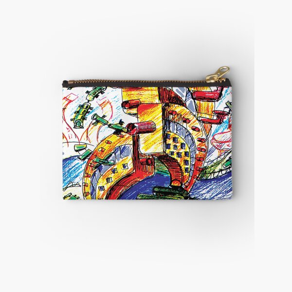 Item preview, futuristic city of abstract architecture of colorful pencil art designed and sold by Mevissart.