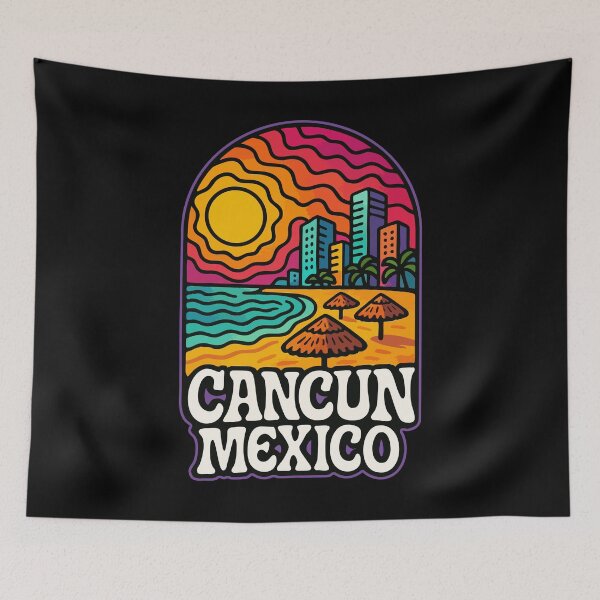 Item preview, Cancun Mexico Trippy Art Travel designed and sold by TomFrontierArt.