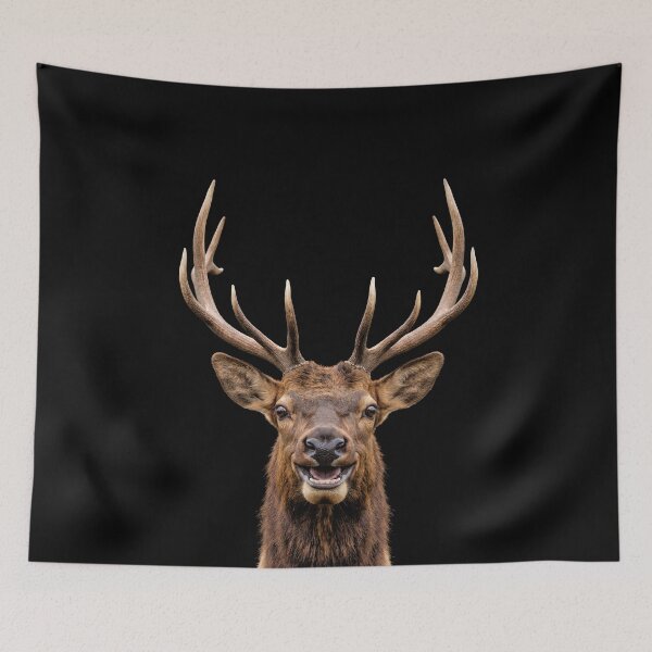 Item preview, Smiling Deer Buck Portrait | Funny Animal Art designed and sold by cabana.space.
