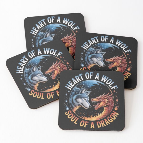 Item preview, Heart of a Wolf, Soul of a Dragon – Epic Fantasy Yin Yang Fire & Ice Design designed and sold by dortmond.
