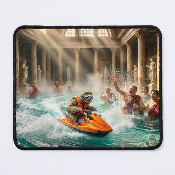 Item preview, Disruptive Sloth Stirs up Trouble in Roman Bath designed and sold by Tridentulus.