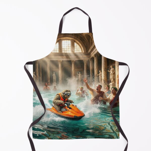Item preview, Disruptive Sloth Stirs up Trouble in Roman Bath designed and sold by Tridentulus.