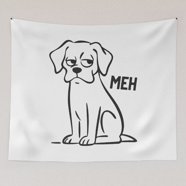 Item preview, MEH Dog – Minimalist Sarcastic Dog Design T-Shirt designed and sold by Martysstore.