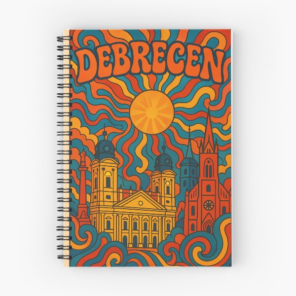 Item preview, Trippy Psychedelic Poster of Debrecen | Neon Great Church Vision | Surreal Hungarian Cityscape Art designed and sold by PaintedPixels01.